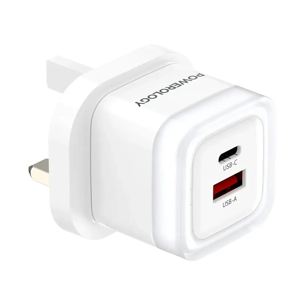 [PWFC554BWH] Powerology 35W Dual-Port Fast Charging Adapter PD  (White)