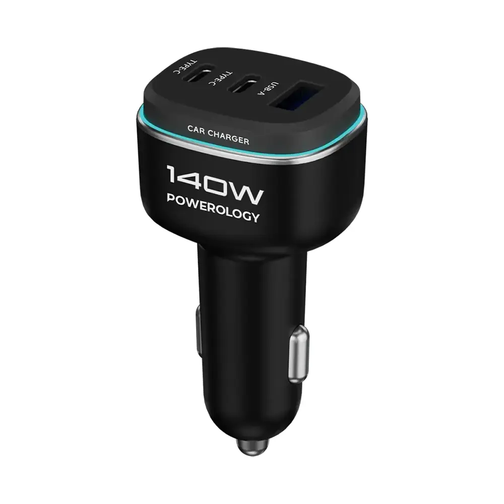 [PCCSR025BKGY] Powerology 140W Triple-Port High-Power Car Charger