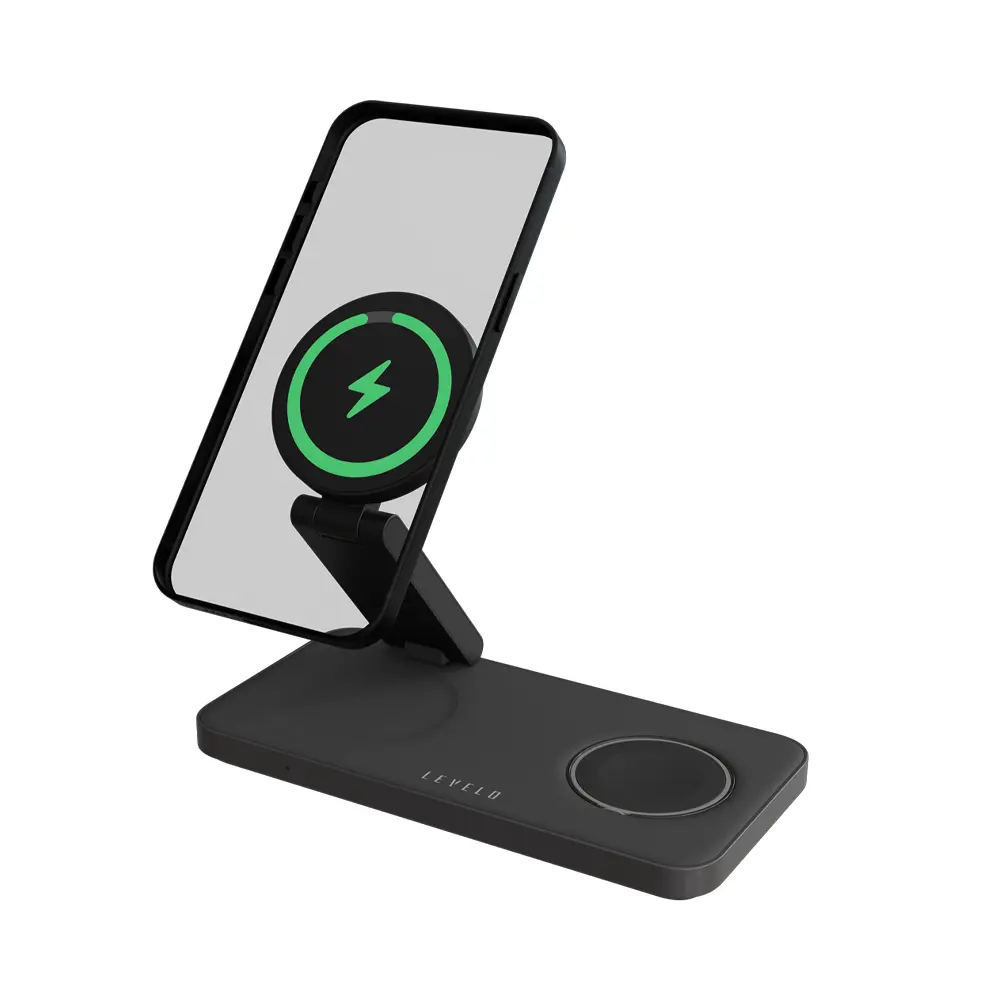 [LVL-QNTM-BK] Levelo Quantum 3 in 1 Wireless Charger - Black 