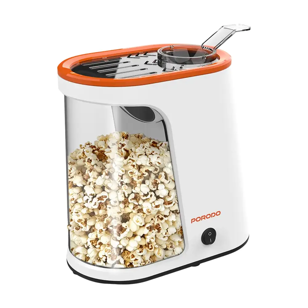 Porodo Lifestyle  1200W Detachable  Tank Popcorn Maker  White and Orange