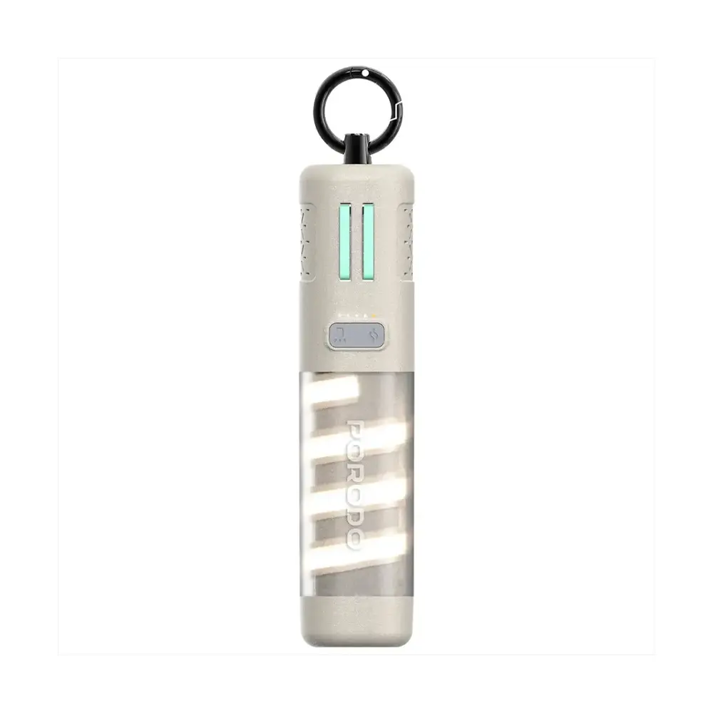 PORODO 5000mAh  POWERBANK WITH  FLASHLIGHT -KHAKI