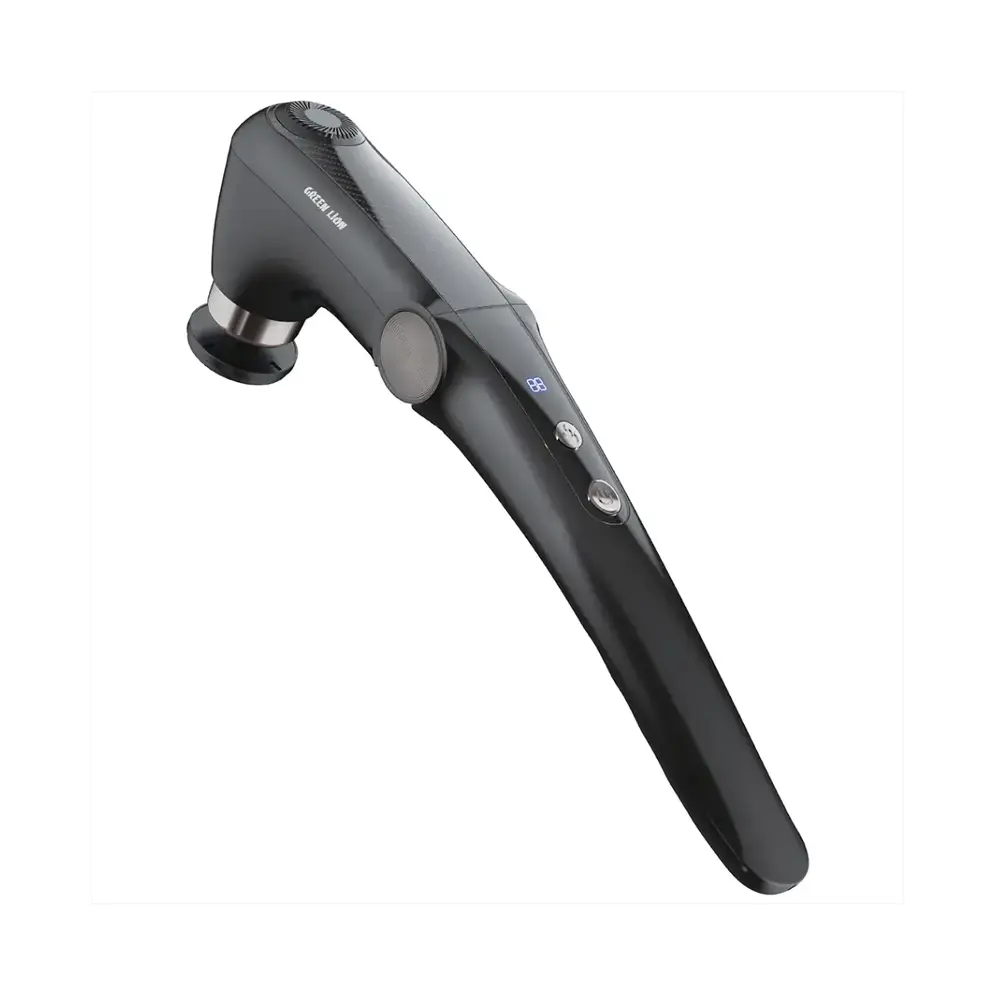 Green Lion Foldable Massage Gun with Long Handle & 45° Bend Adjustment - Black