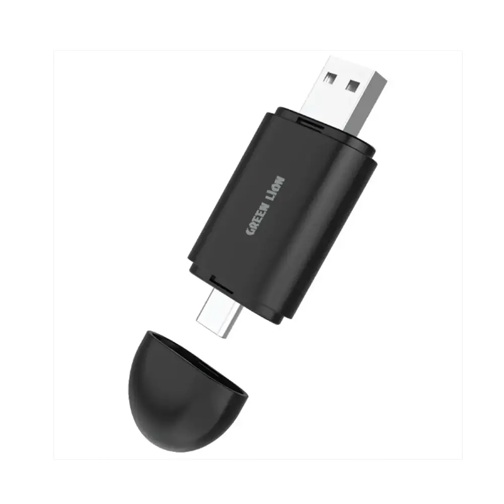 [GN2I1AWCABK] Green Lion 2-In-1 Wireless Adapter CarPlay & Android Auto - Black 