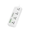 Porodo Blue 8 AC Power Socket With X1 USB-C X3 USB-A Port UK (3m wire) - White