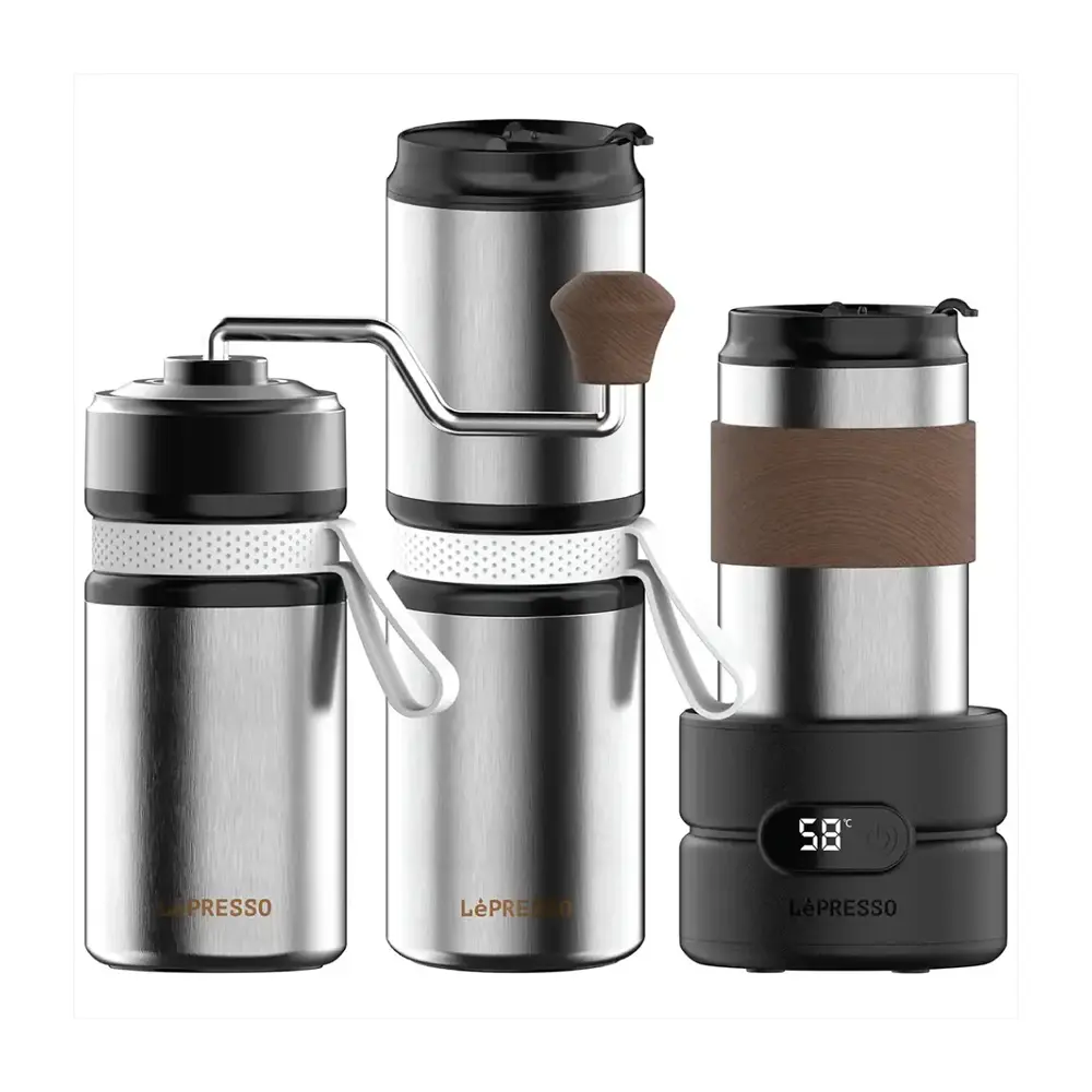 [LP4IN1OCFFSSL] Lepresso Grindo Quattro 4-in-1 Outdoor Coffee Set - Silver
