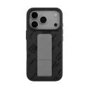 Levelo Morphix Vallo PU Leather Grip Case For iPhone 17 Pro Max - Charcoal Storm