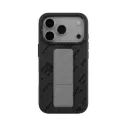 Levelo Morphix Vallo PU Leather Grip Case For iPhone 17 Pro Max - Charcoal Storm