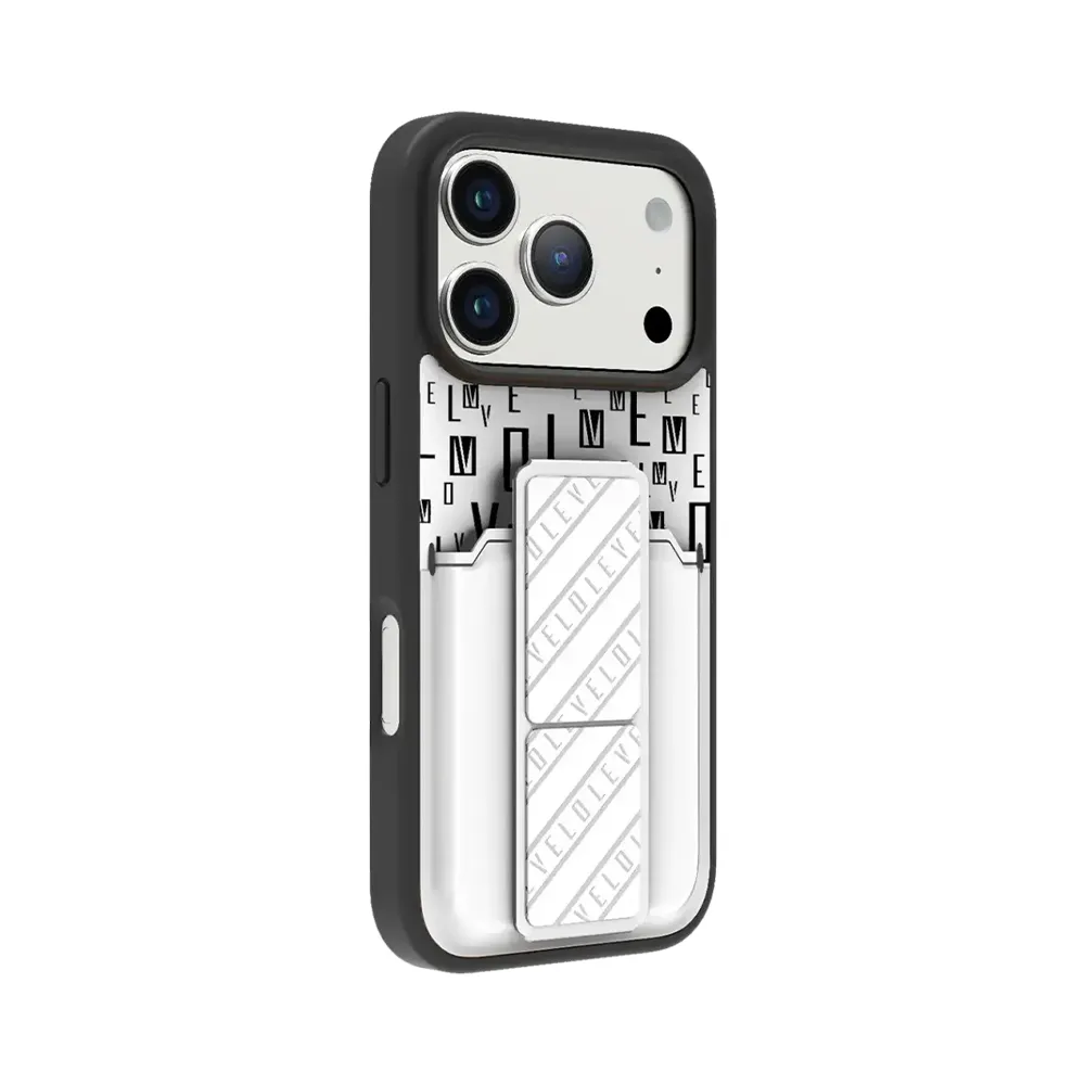 [LVLMRPGCIP17PMSLST] Levelo Morphix Gripstand Case With Cardholder For iPhone 17 Pro Mаx - Silversto