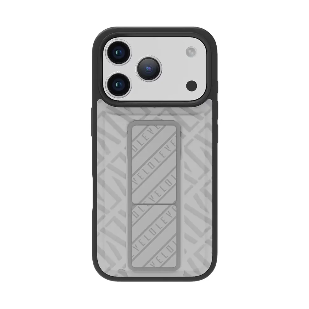 [LVLMRPCGCIP17PMCGY] Levelo Morphix Cuero Gripstand Case For iPhone 17 Pro Max - Cloud Grey