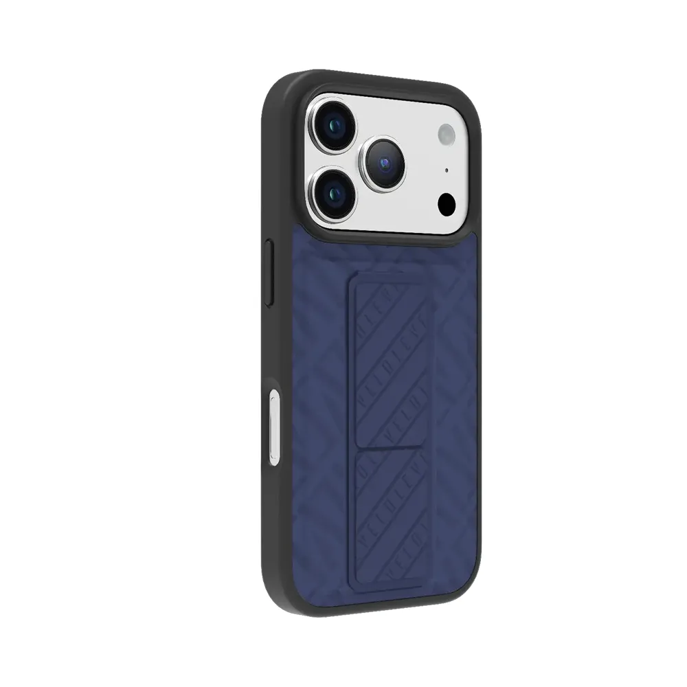 [LVLMRPCGCIP17PMMNBL] Levelo Morphix Cuero Grip stand Case For iPhone 17 Pro Max - Midnight Blue