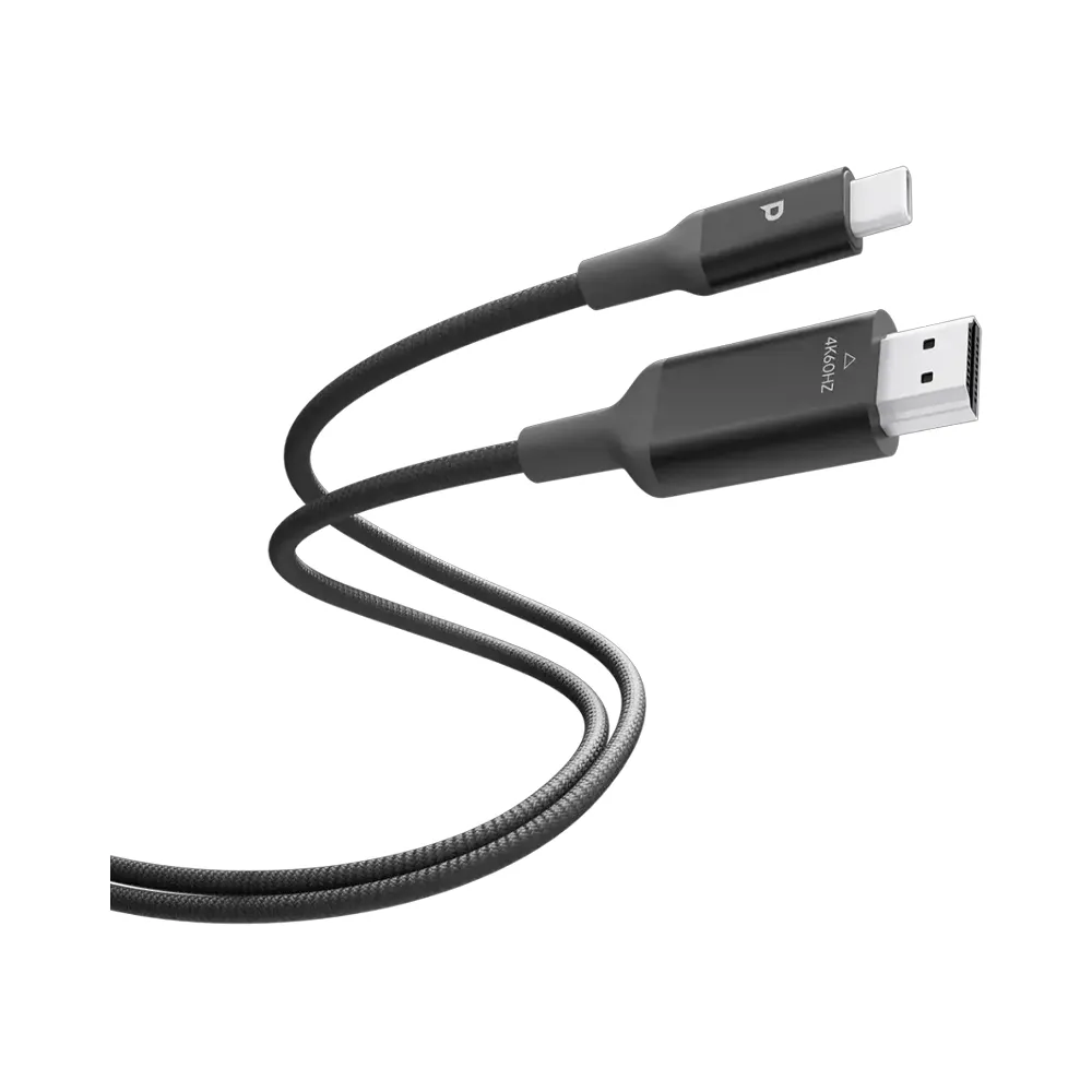 [PCAB028GY] Powerology Power Sync Flex 4K USB-C to HDMI 2m Cable - Gray 