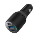Powerology PD65W + PD20W + QC18W LED Triple Ports Car Charger - Black 