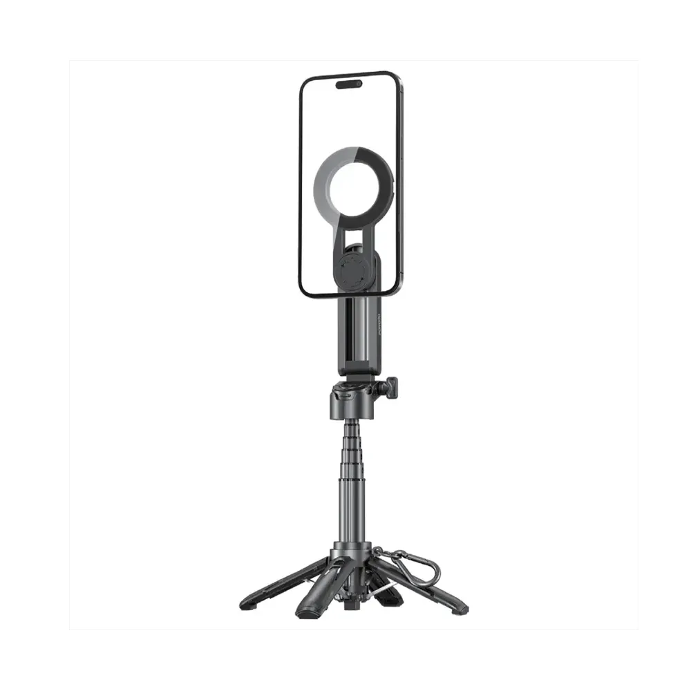 Porodo Quad-Base Selfie Stick with 360° Full Angle Rotation - Black 