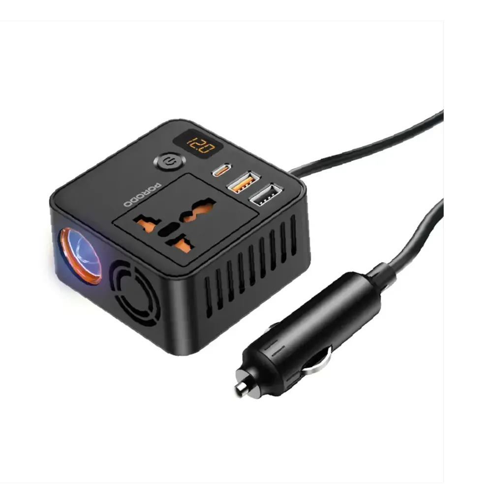 Porodo Universal Ac Power Inverter - Black 