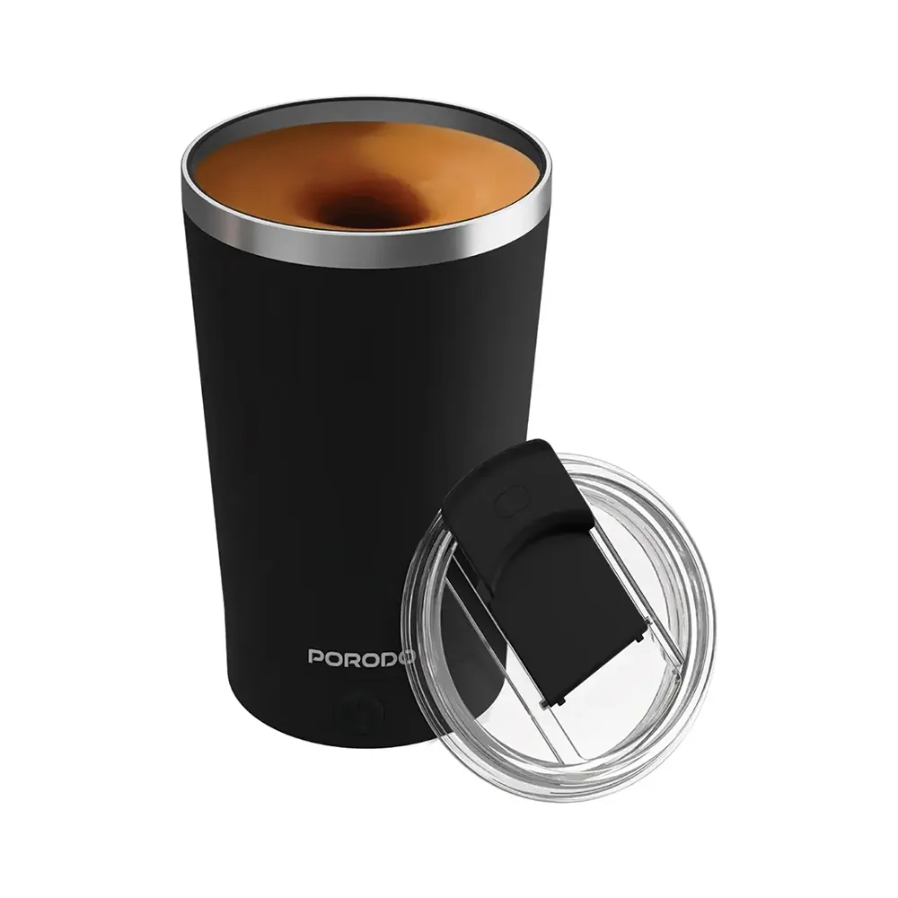 [PDSSMHQ168BK] Porodo Lifestyle Automatic Magnetic Stirring Mug with High-Speed Mixing (Black)