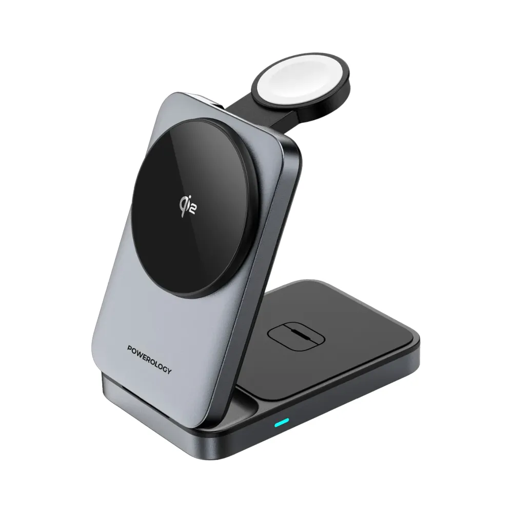 [PWCUQC033] Powerology Qi2 Fast Charging Multi-Device Hub - Black 