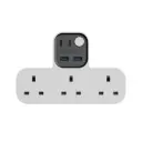MOMAX 1-CHARGER WORK FLOW T-SHAPED EXTENTION 3 SOCKET WITH USB 