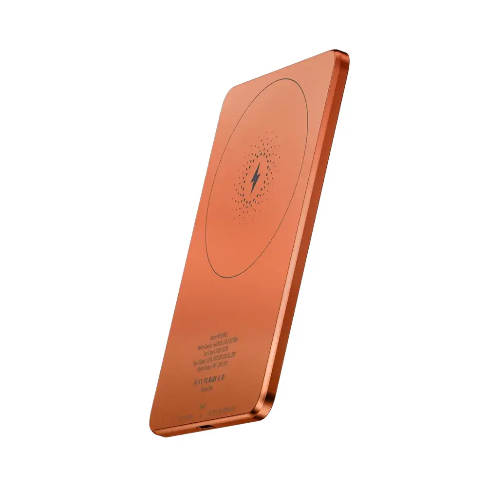 Powerology Ultra-Thin 5000mAh MagSafe Power Bank  (Orange)
