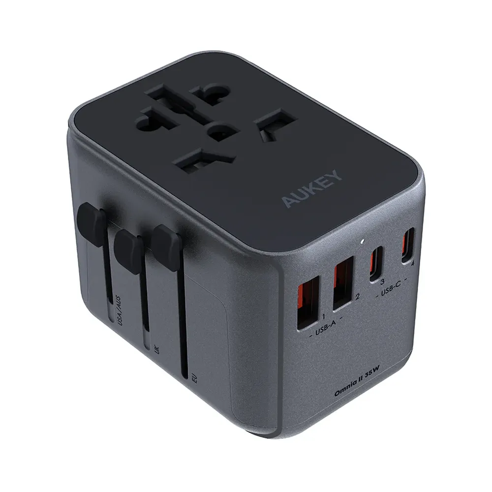 Aukey Minima Travel Mate Universal Adapter with USB Ports