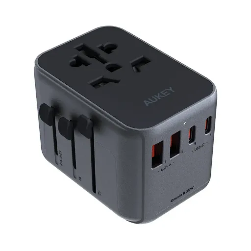 [PA-TA01] Aukey Minima Travel Mate Universal Adapter with USB Ports