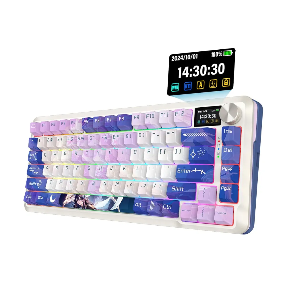 [K708AK-RGB-PRO] Redragon FLEKACT Pro with LCD Screen Gasket Mounted Wireless Gaming Keyboard