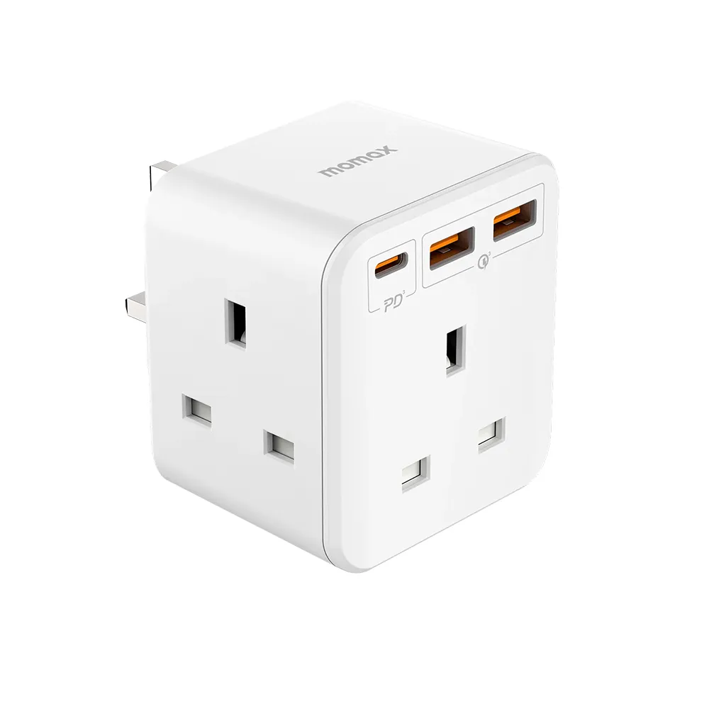 [US8UKW] Momax OnePlug 3 Oulets Extension Socket 20W