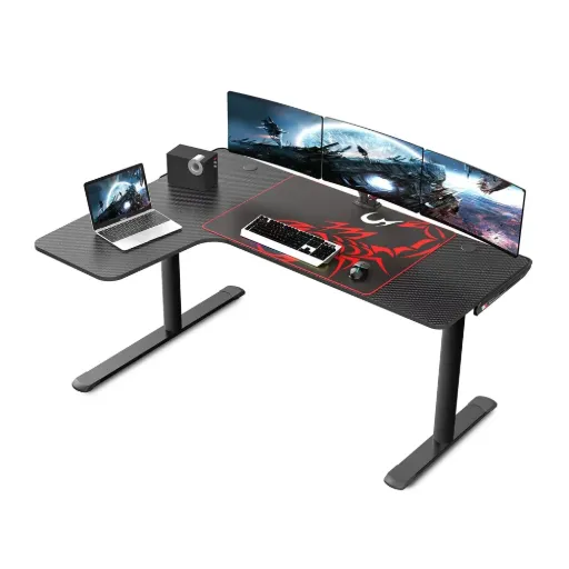 [ERK-L60L-B-V2] Eureka Ergonomic L60L Gaming Computer Desk - Black