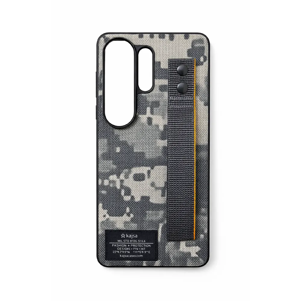 KAJSA MILITARY COLLECTION STRAPS BACK CASE-S26 ULTRA(GRAY)