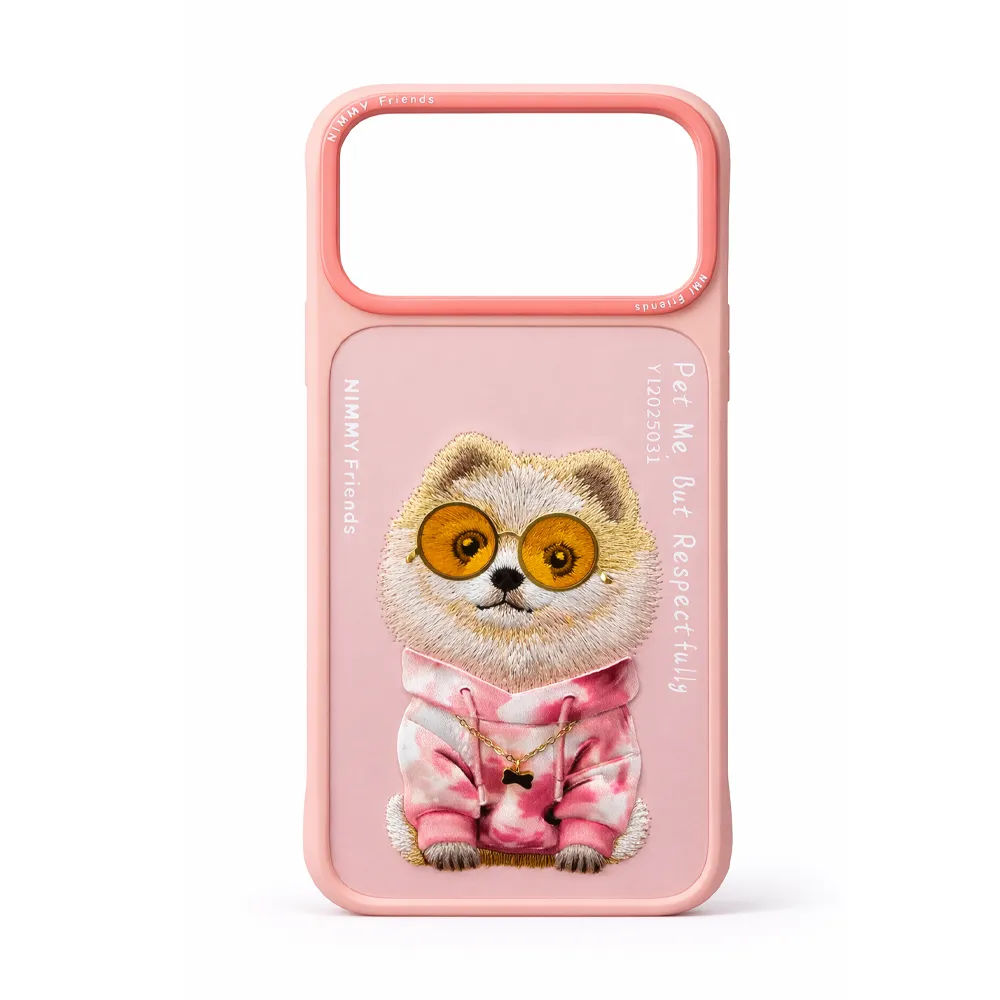Nimmy Glasses Cool Dog case For iP 17 Pro Max, pink
