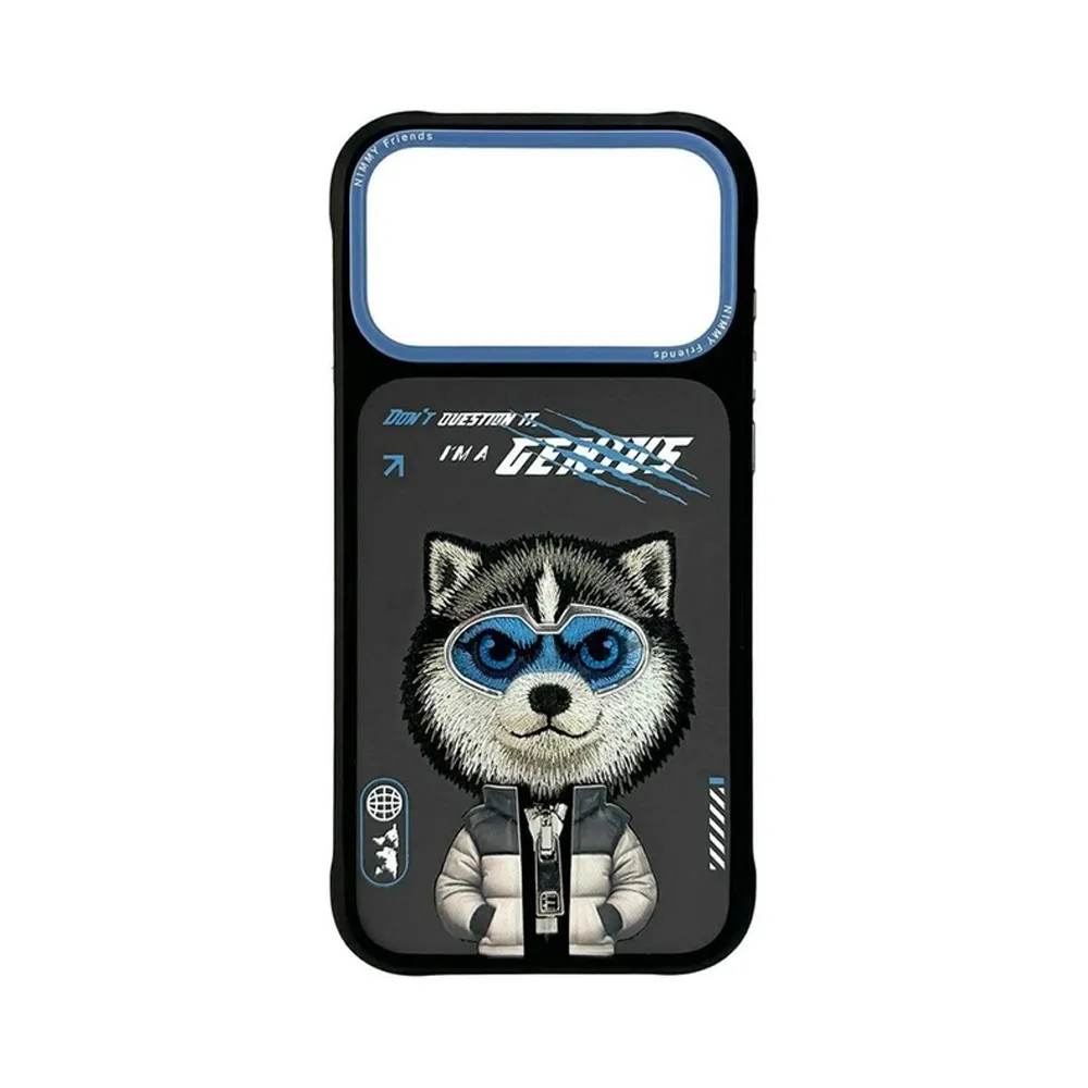 Nimmy Cool Cute 2.0 Wolf case compatible with iPhone 17 Pro Max, Black
