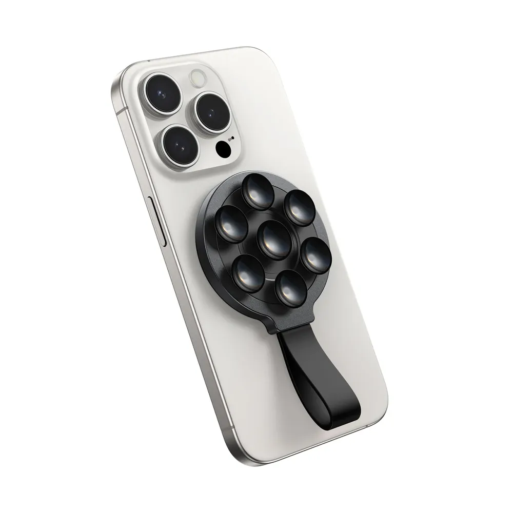 JOYROOM Suction Cup Mobile Phone Magnetic Holder for iPhone 16 / 16 Plus / 16 Pro / 16 Pro Max Mirror Wall Mount Phone Holder - Black