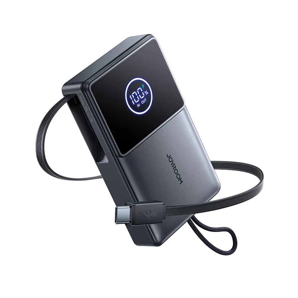 [JR-PR1] Joyroom10000mAh 22.5W Powerbank with Built-in Retractable USB-C Cable - Black