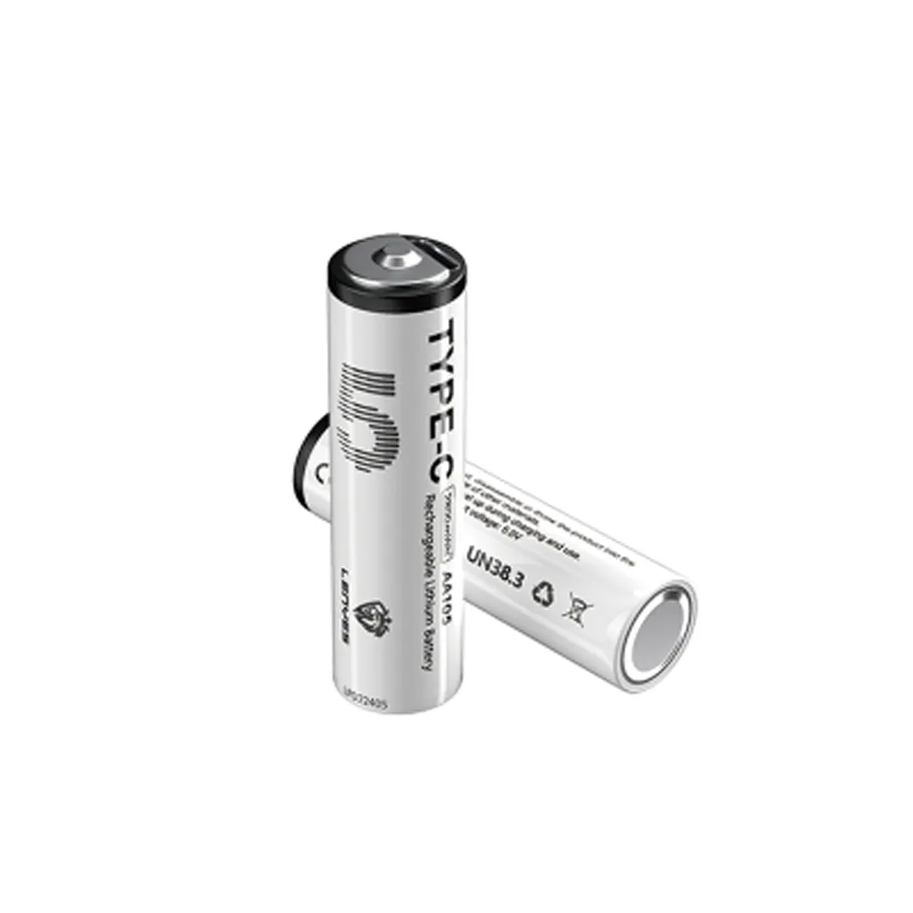 Lenyes AA105 Rechargeable AA Lithium-ion Battery with Type-C Charging Port 2800mWh 1.5V 2 Pieces