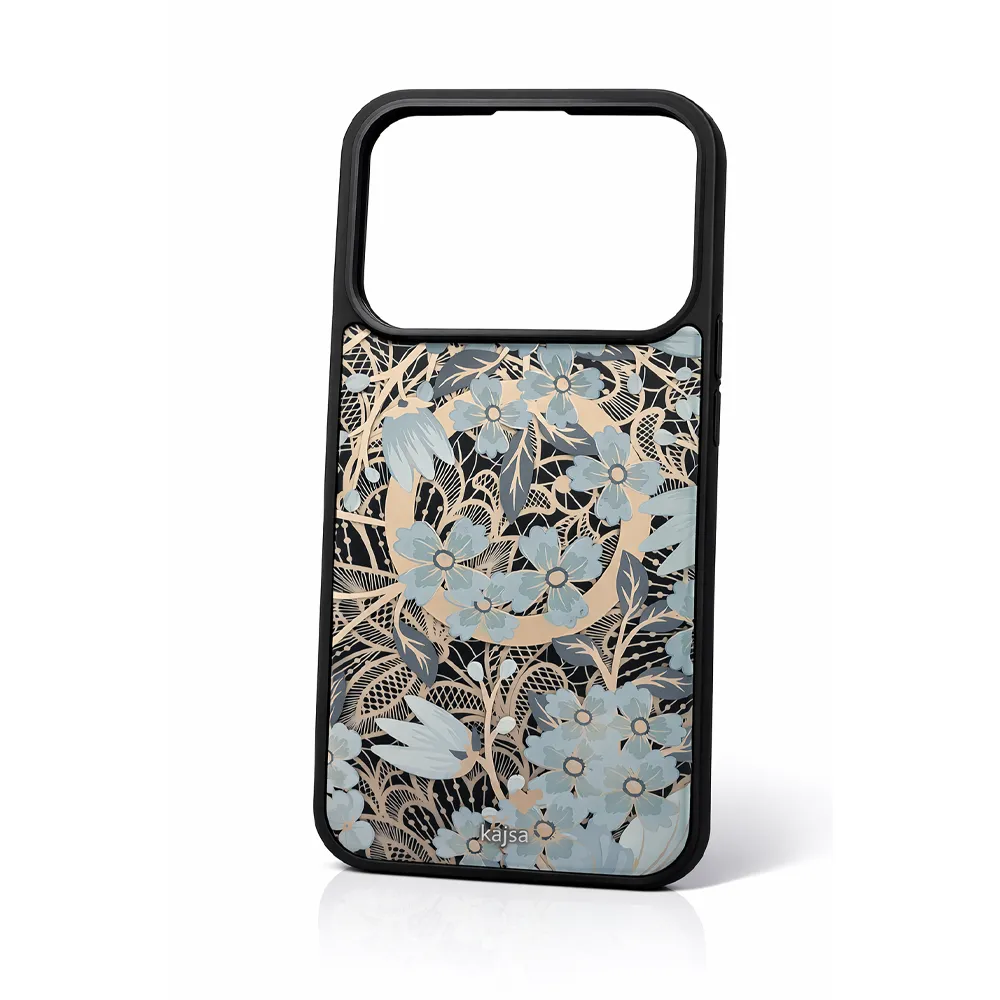 Floral Pattern Magnetic Case - iPhone 17 Pro Max (Black)