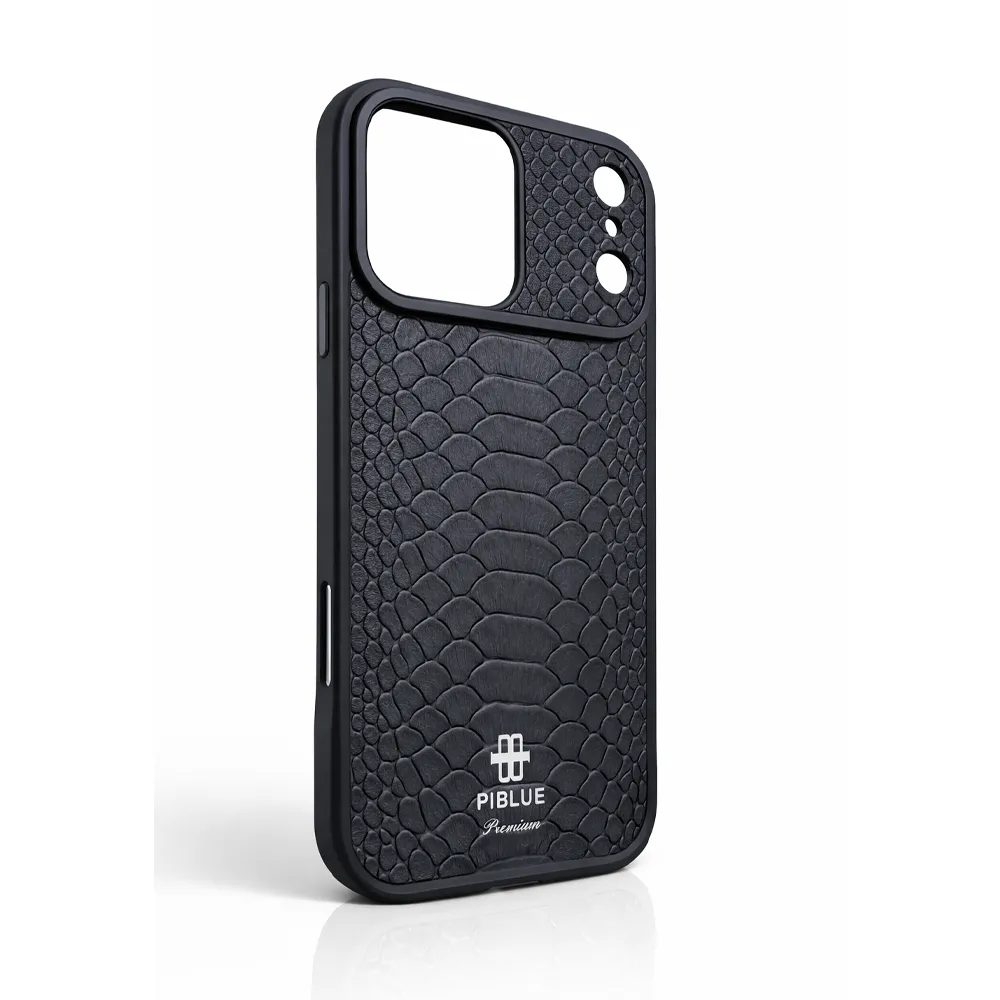 PIBLUE Premium Crocodile-Texture Protective Case for iPhone 17 Pro Max (Black)