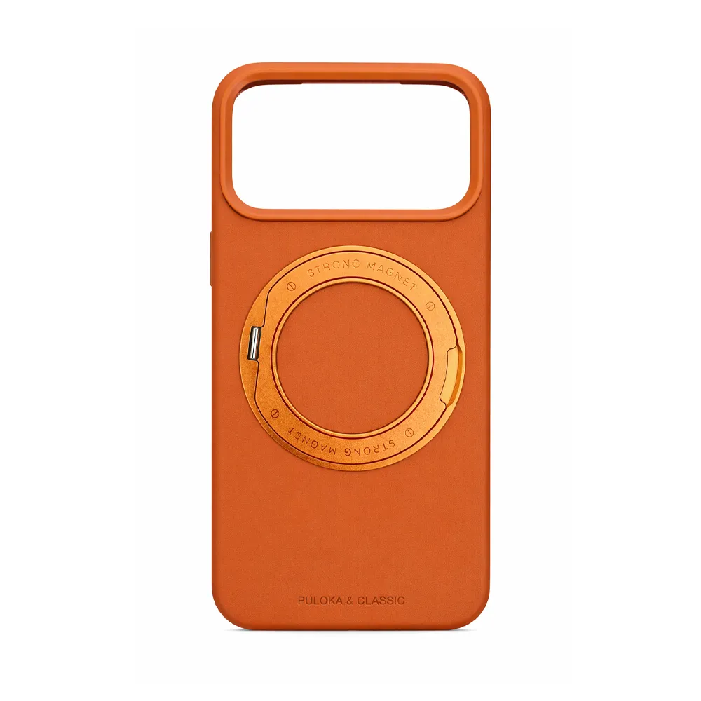 Magnetic Ring Leather Case for iP 17 Pro Max (Blue)