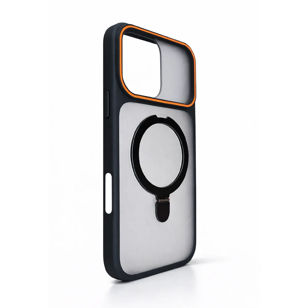 Metal Ring Stand MagSafe Case -iPhone 16 Pro Max (Black)