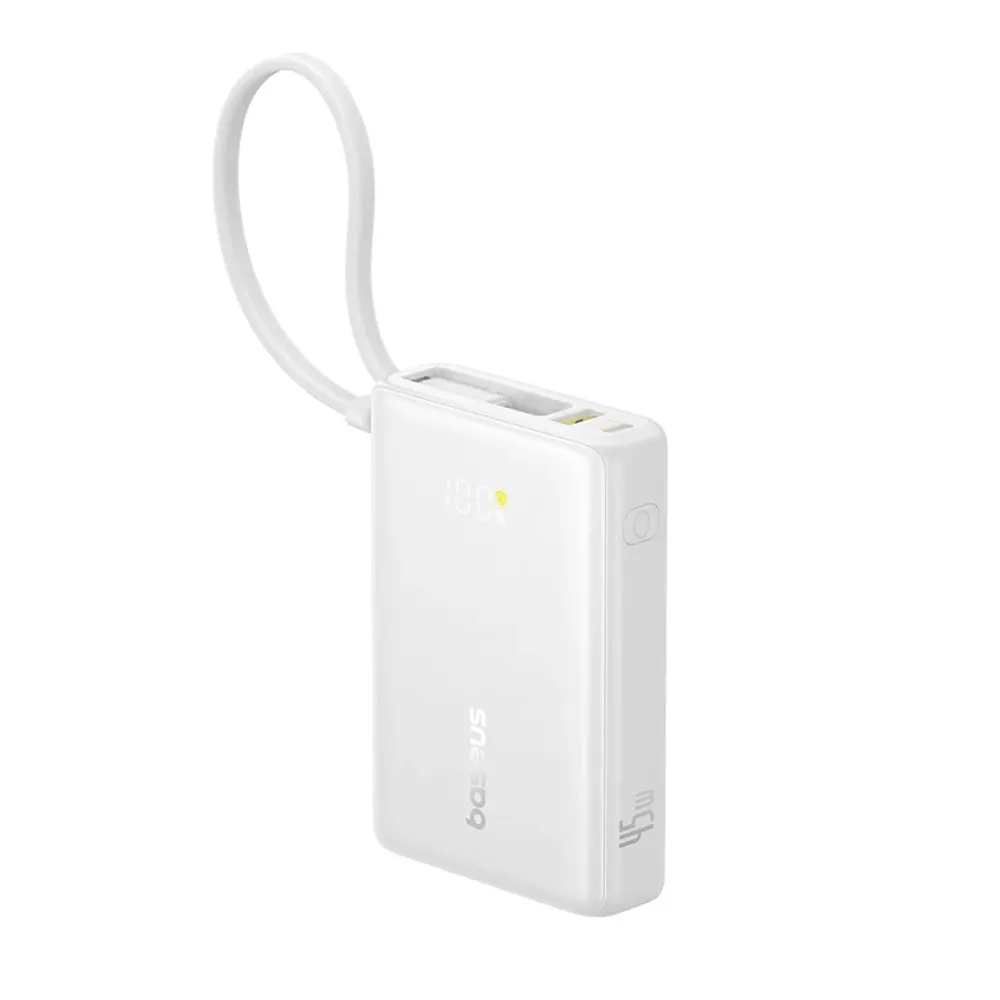 Baseus PicoGo Digital Display Power Bank 10000mAh 45W Moon White