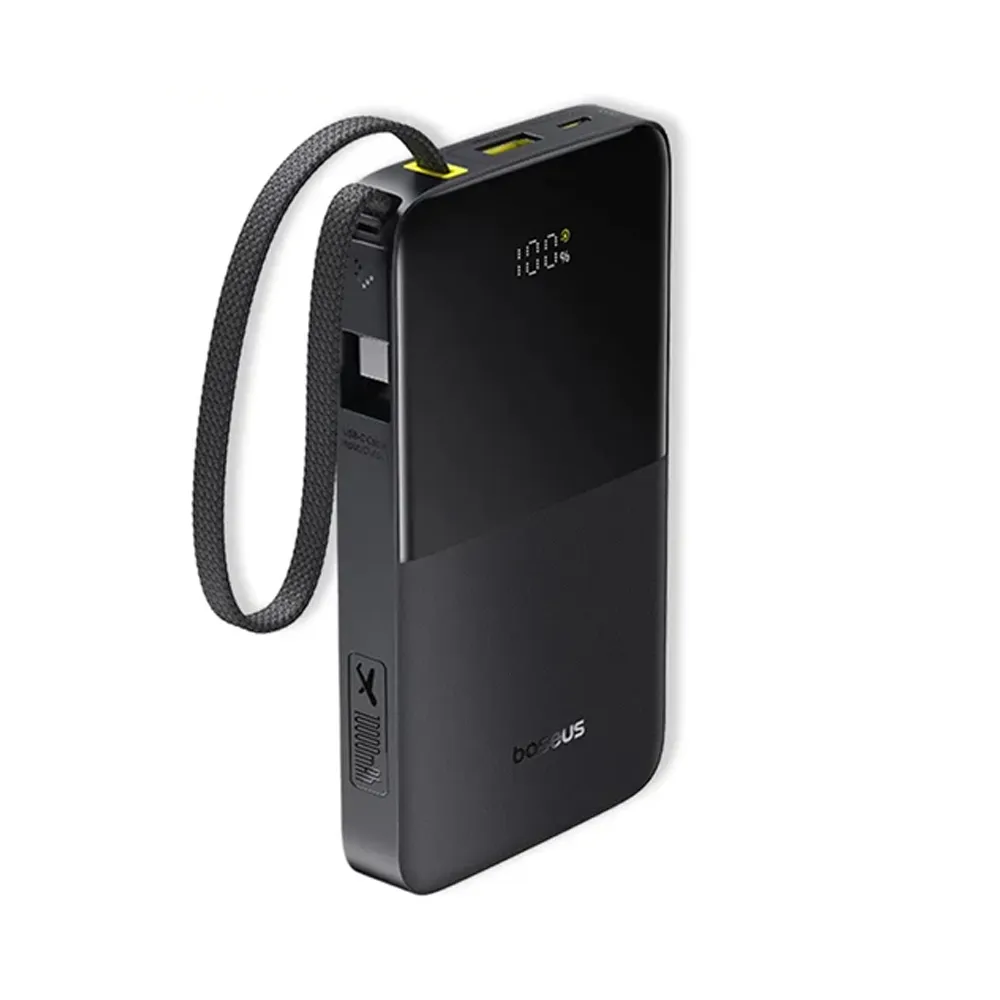 [E0027600] Baseus EnerFill FC51 Bipow2 Pro Power Bank 10000mAh 22.5W Black (Built-in Cable)