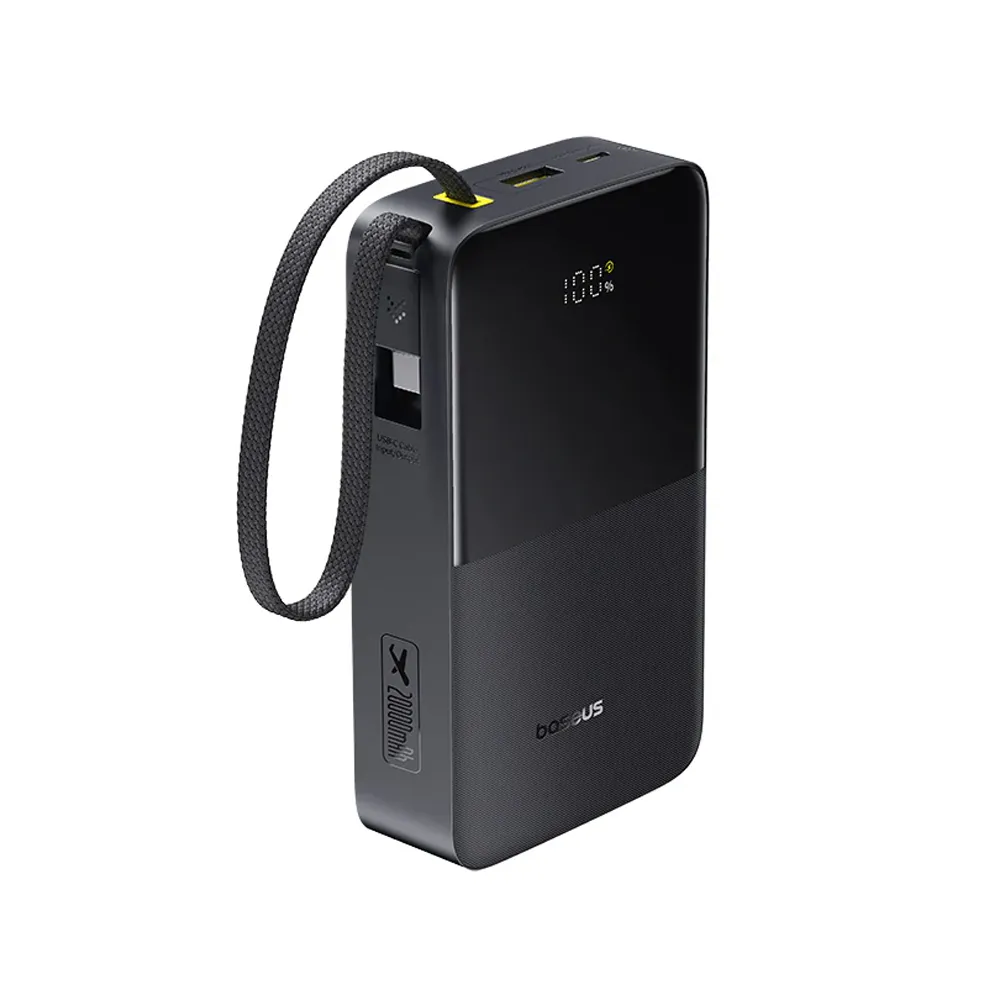 [E0027701] Baseus EnerFill FC51 Bipow2 Pro Power Bank 20000mAh 22.5W (Built-in Cable) (Black)