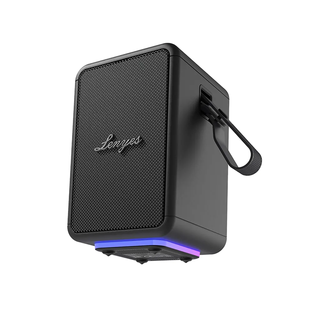 Lenyes S874 - Waterproof Portable Bluetooth Speaker with RGB, TWS & Stereo Sound (Black)