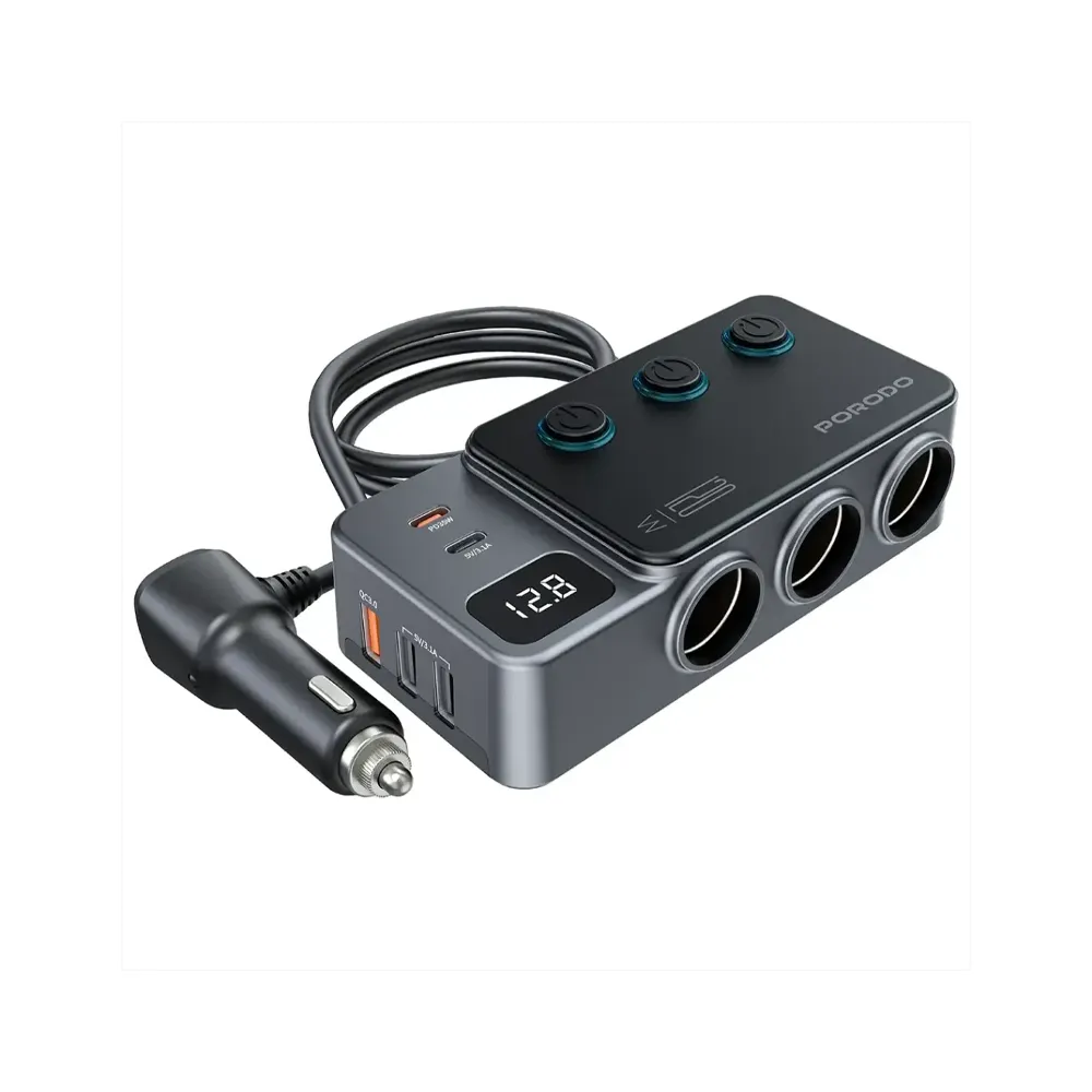 Porodo car charger Bluetooth version: V5.4 Music format: MP3/WMA light: 7 colors - Da