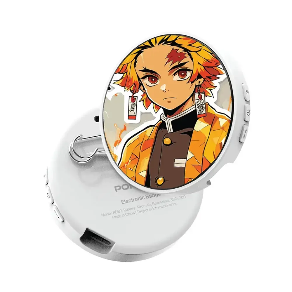 [PDB2WH] Porodo Robo Tag 1.85" Badge Magic Pro with Round HD Screen - White