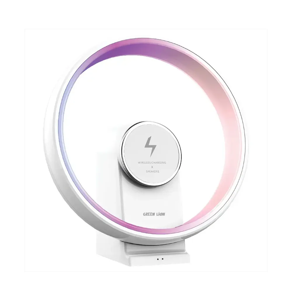 Green Lion Jupiter Bluetooth Speaker with Table Lamp - White