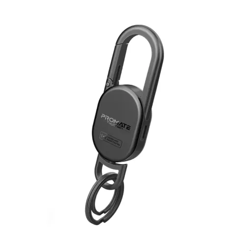 [TagChain] Promate Smart Carabiner Keychain with Apple Find My Precision Locator (Black)