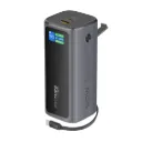 Promate Ultra Compact 130W Multi-Port Power Bank with Retractable USB-C Cable & TFT LCD Screen