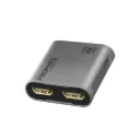 Promate HDMI Splitter Dual HDMI Output 4K-60Hz-Gray