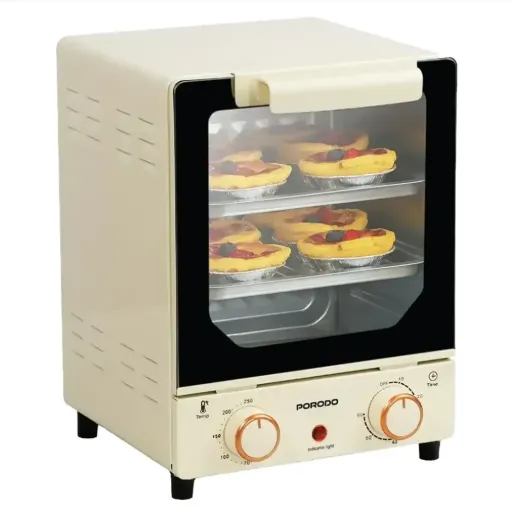 [PDMOKB15FWH] Porodo Lifestyle Vertical Design Temp Glass Mini Oven - White