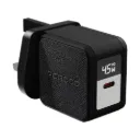Porodo Quantum GaN 45W USB-C Wall Charger with Digital Display - Black