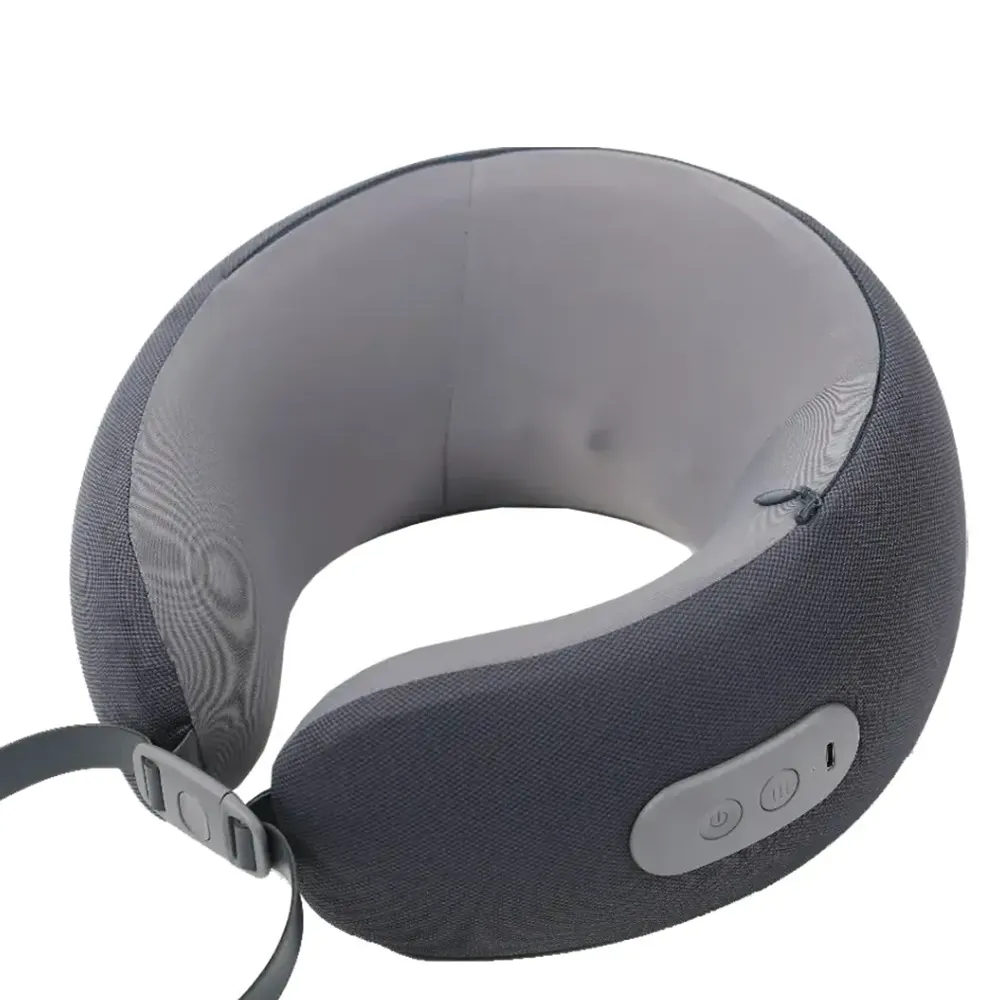 Green Lion Ergonomic Pillow with Neck Massager Function - Gray